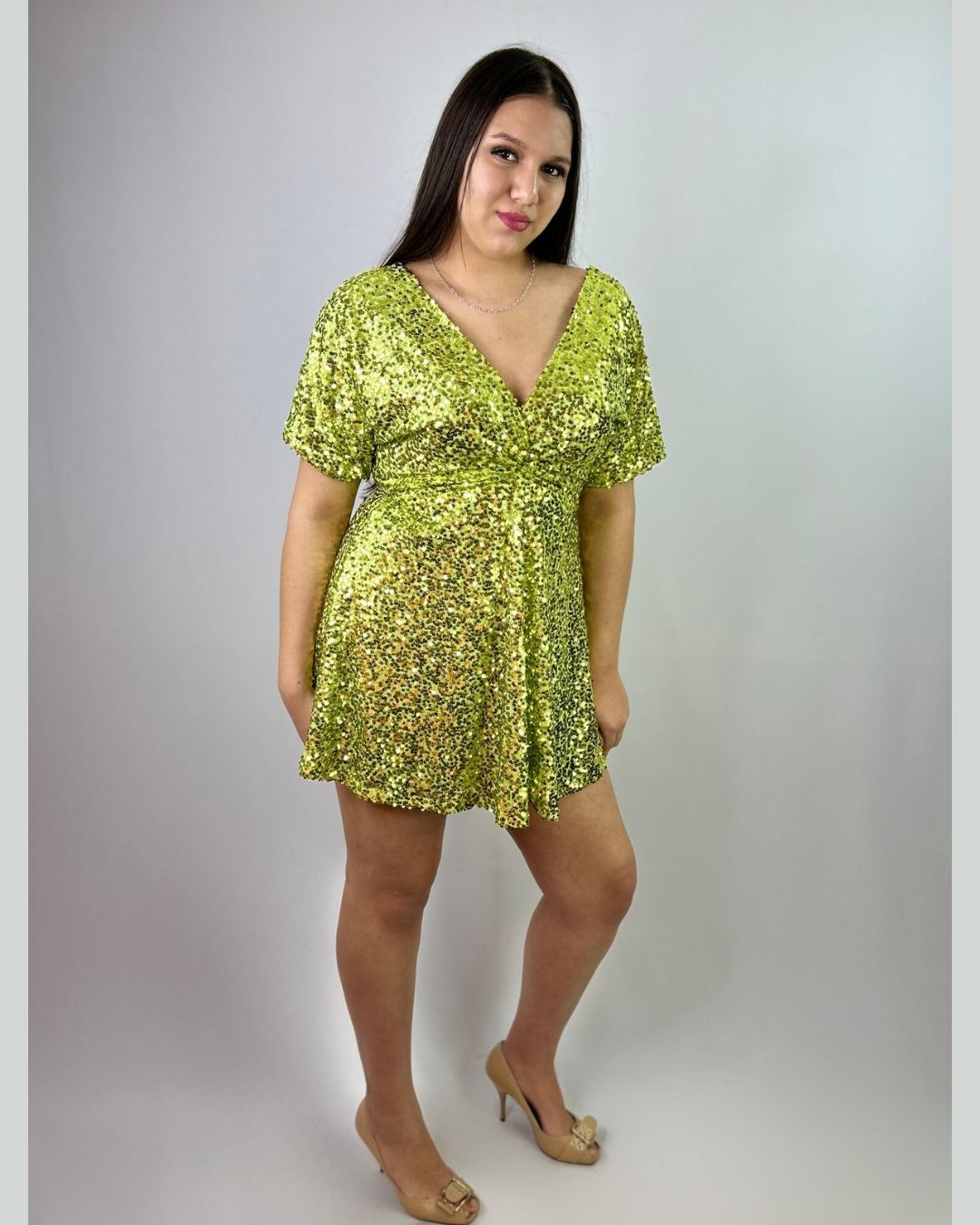 Vestido Fiesta Corto Lentejuelas| Brillo - Brasil