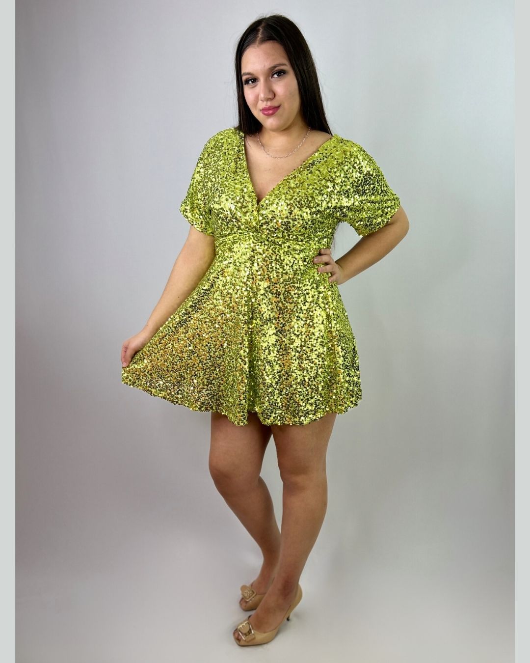 Vestido Fiesta Corto Lentejuelas| Brillo - Brasil