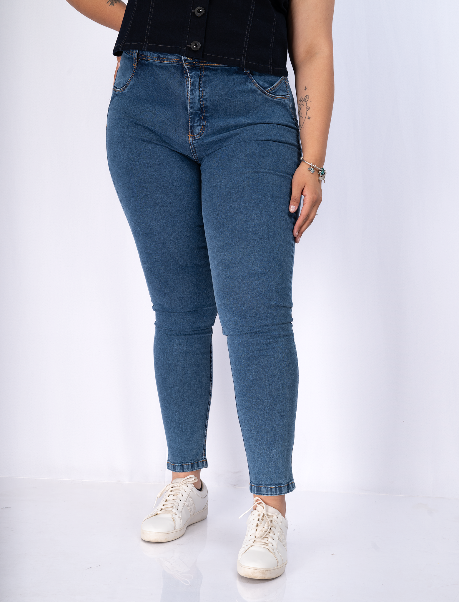 Jeans Mujer Pitillo Push Up|  Plus Size| Faja Interior| Tiro Alto
