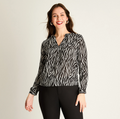 Blusa  Animal Print de Cebra Talla Grande - Mujer