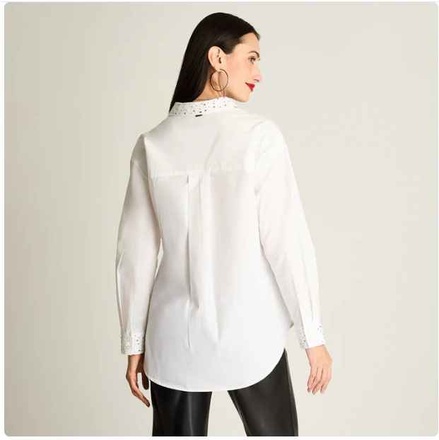 Camisa Blanca con Strass para Mujer|  Elegante y con Estilo