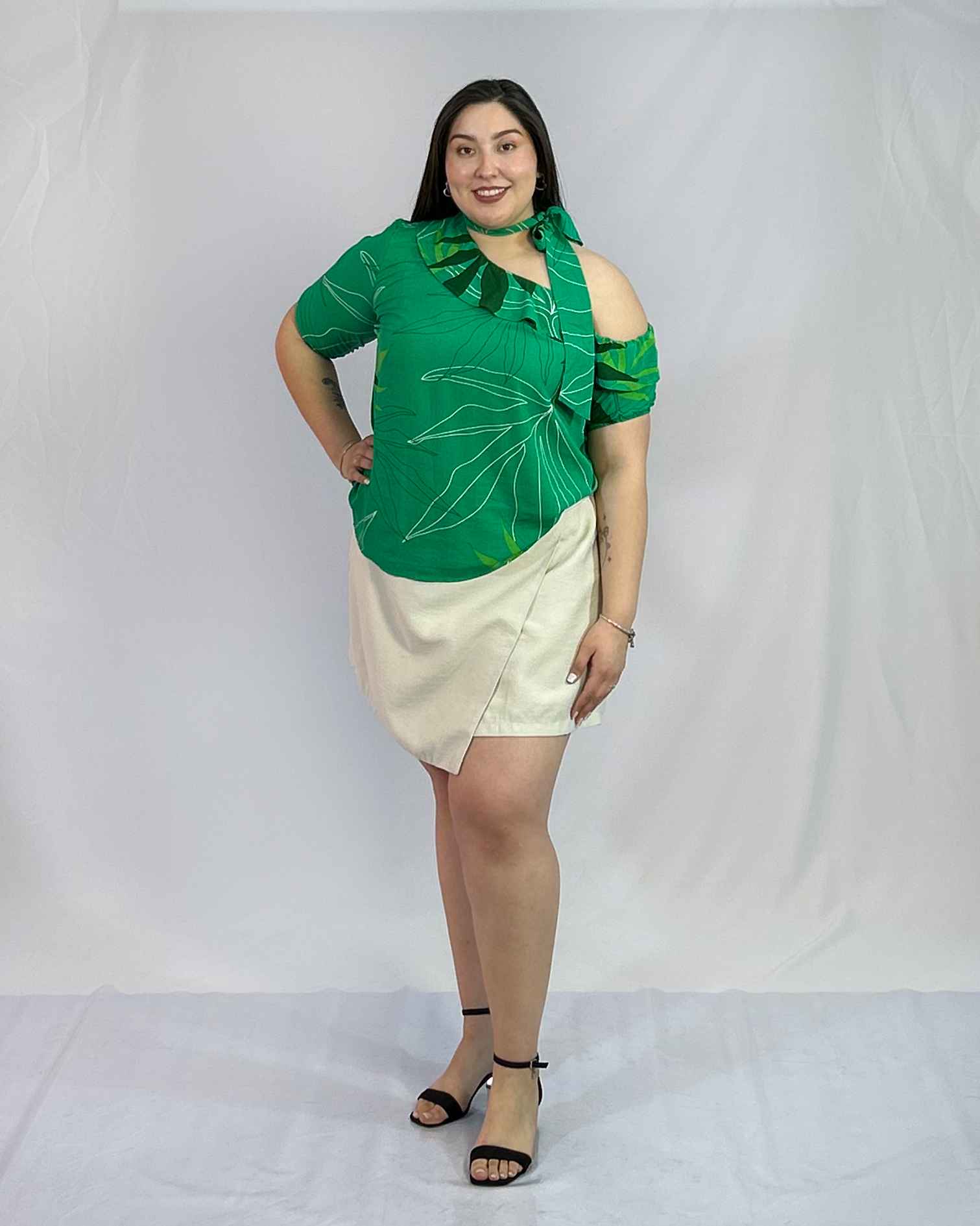 Blusa Asimétrica con Vuelos Mujer| Juvenil Estilo Casual Tallas Grandes