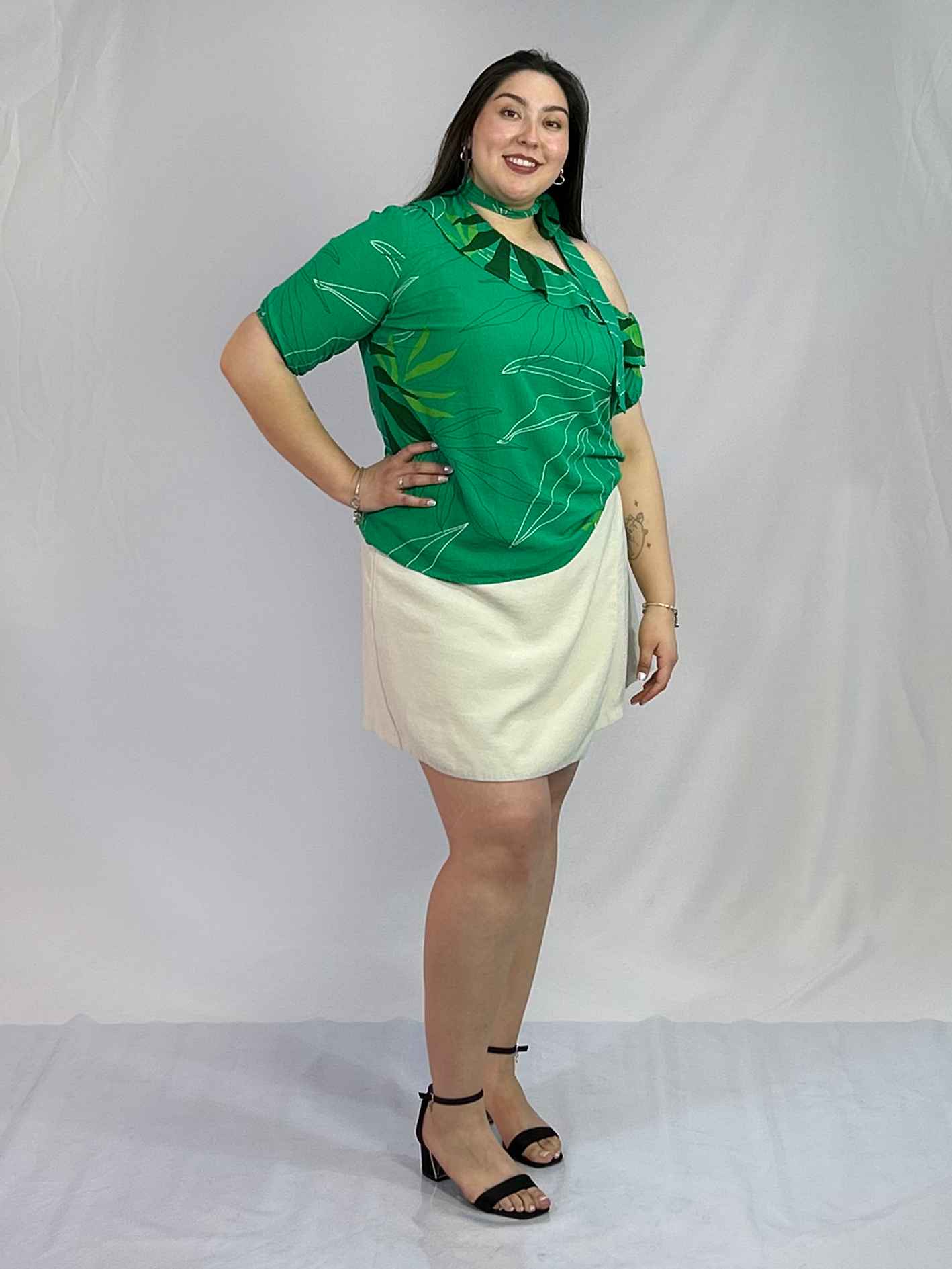 Blusa Asimétrica con Vuelos Mujer| Juvenil Estilo Casual Tallas Grandes