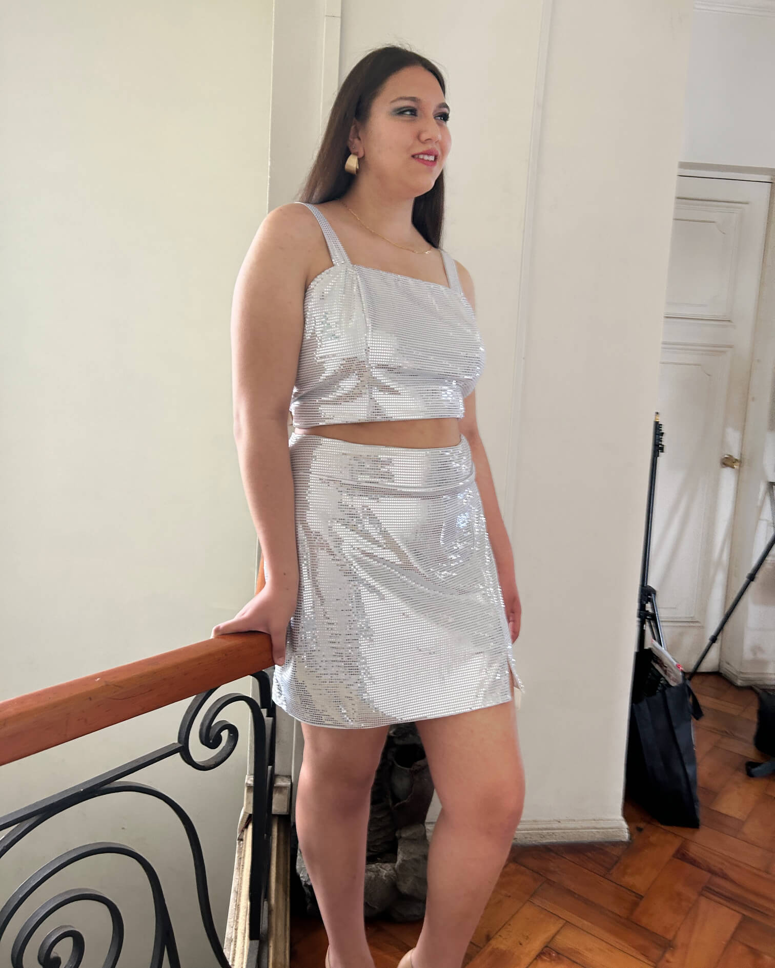 Conjunto Mujer Fiesta| Talla Grande| Plus Size| Brillo