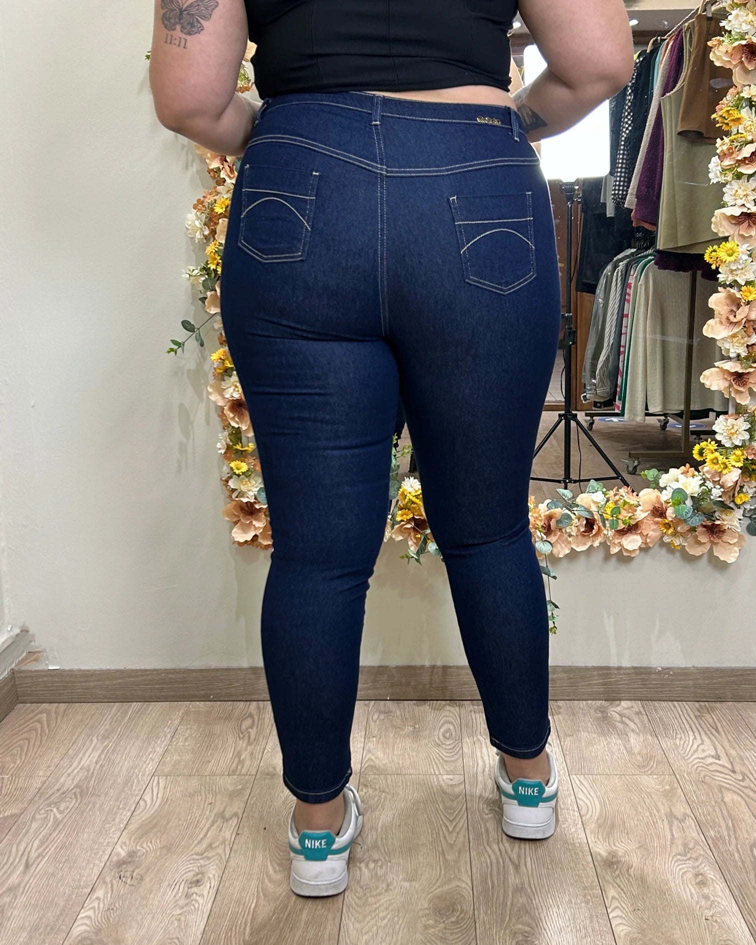 Jeans Pitillo Elasticado con Faja Modeladora | Talla Grande