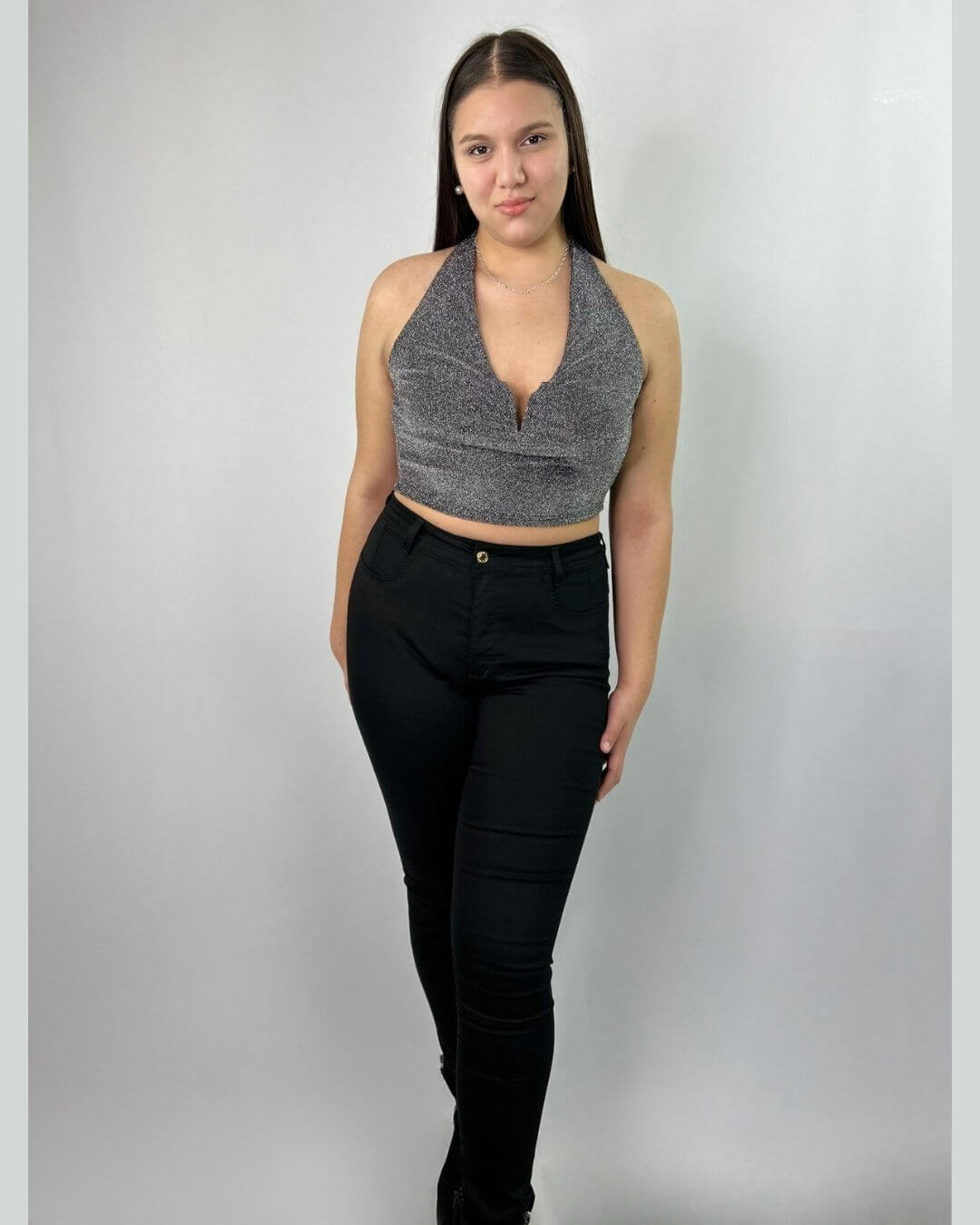 Jeans Pitillo Negro con Faja Modeladora Interior| Efecto Moldeador| Talla Grande