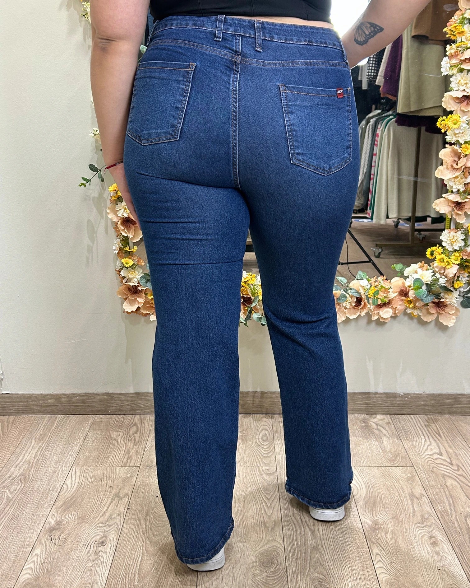 Jeans Mujer Azul Flare|  Mezclilla Elasticada| Tiro Alto| Tallas Grandes