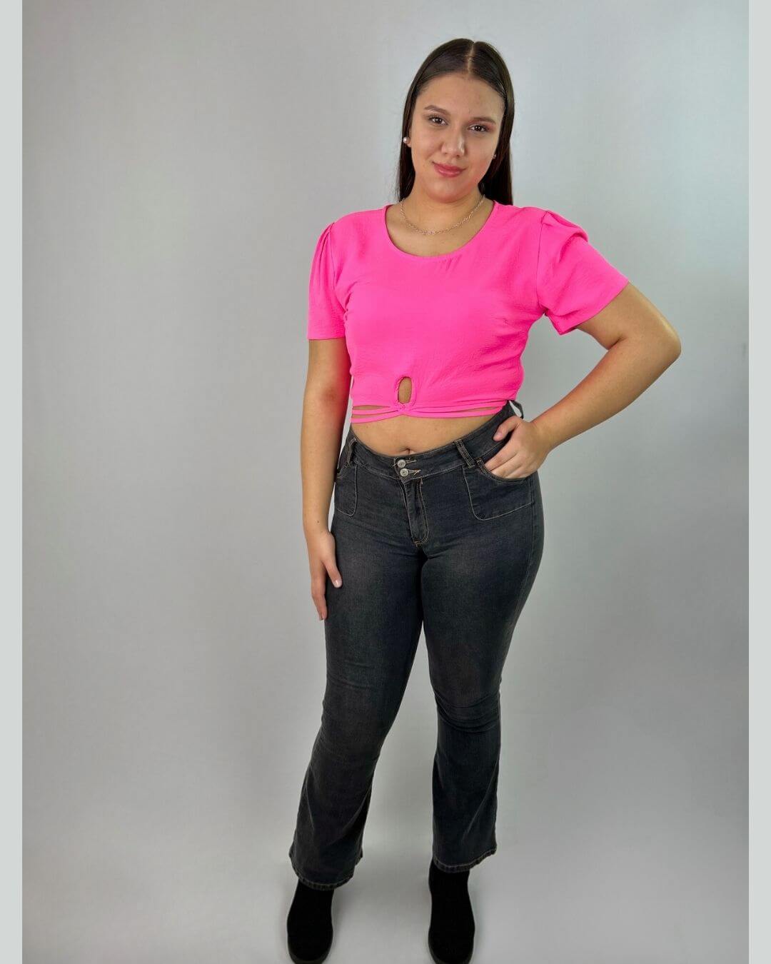 Polera Mujer|  Rosa Fluor| Talla Grande