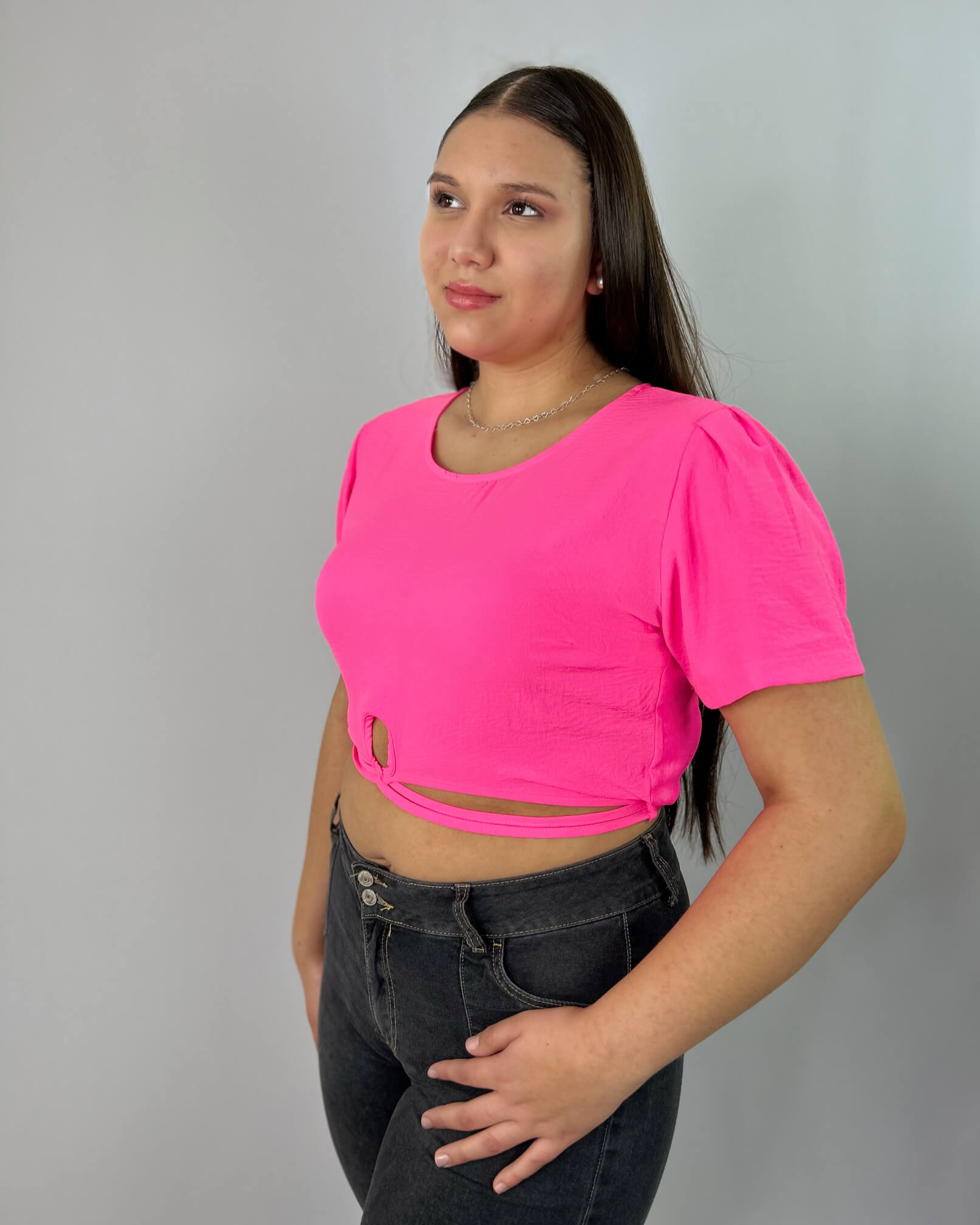 Polera Mujer|  Rosa Fluor| Talla Grande