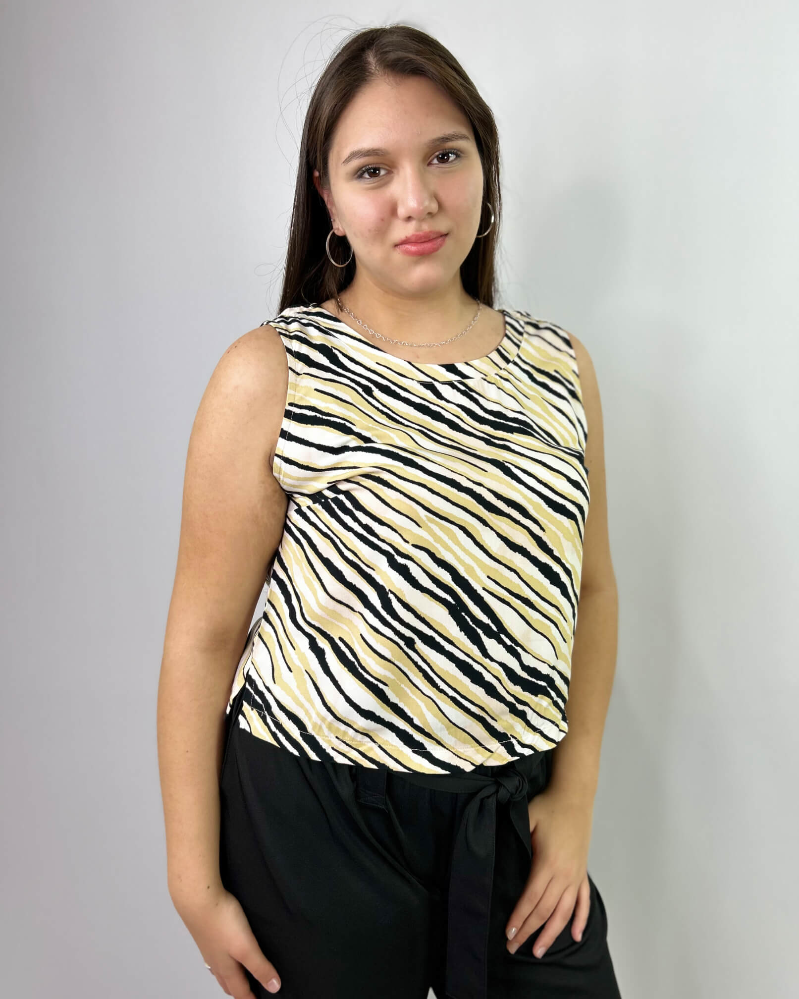 Polera sin Mangas Animal Print| Talla 48