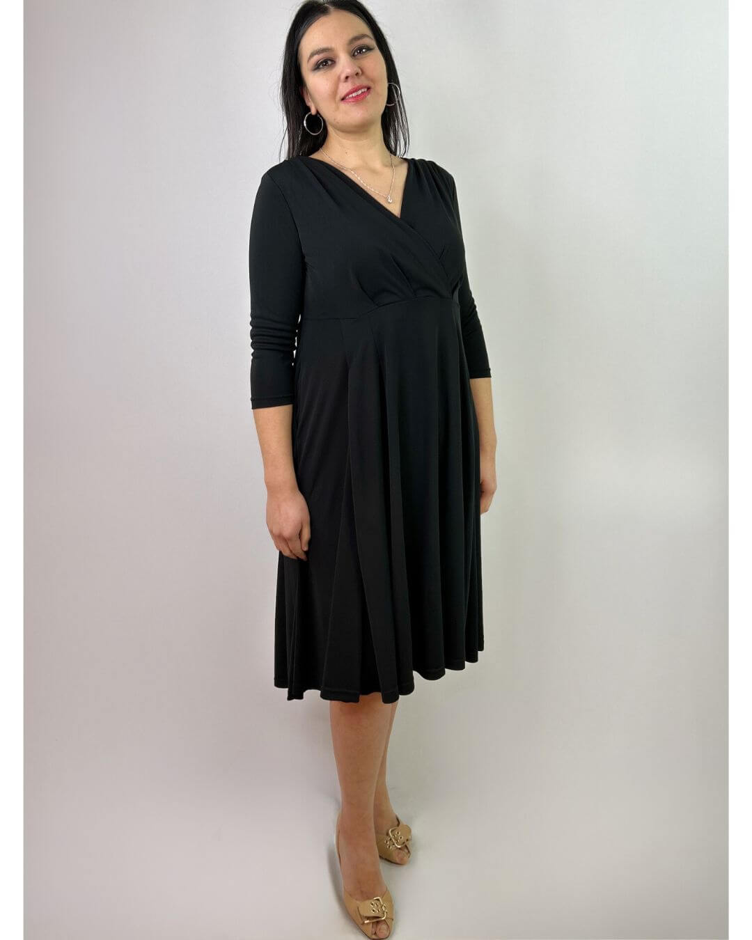 Vestido Negro Bolsillos Mujer| Fiesta