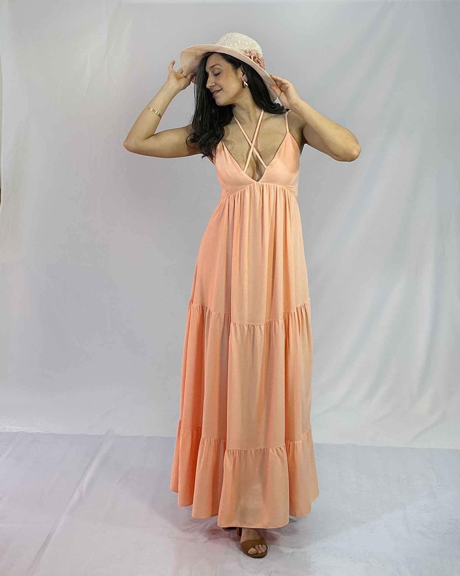 Vestidos M Liso Maxi Pastel Mujer |Juvenil Tendencia