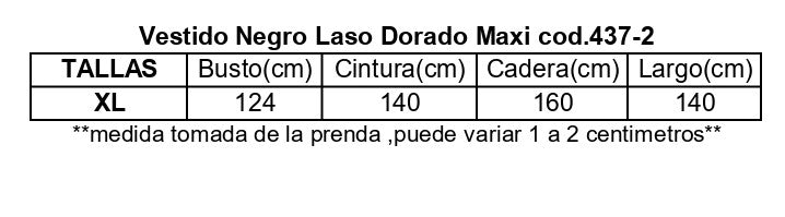 Vestido Largo Negro Cinto Mujer| Talla Grandes Elegante